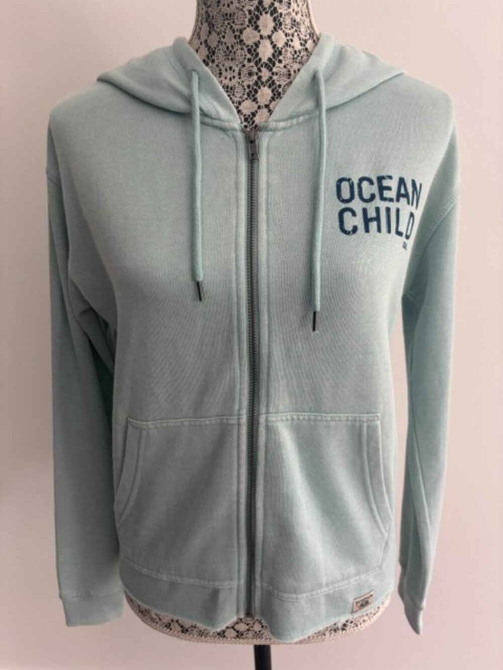 NWT - Mint Green Ocean Child Zipper Hoodie - Small